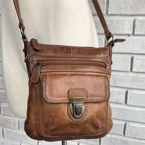 FOSSIL Brown Saddle Leather Crossbody ~ Handbag ~ Organizer